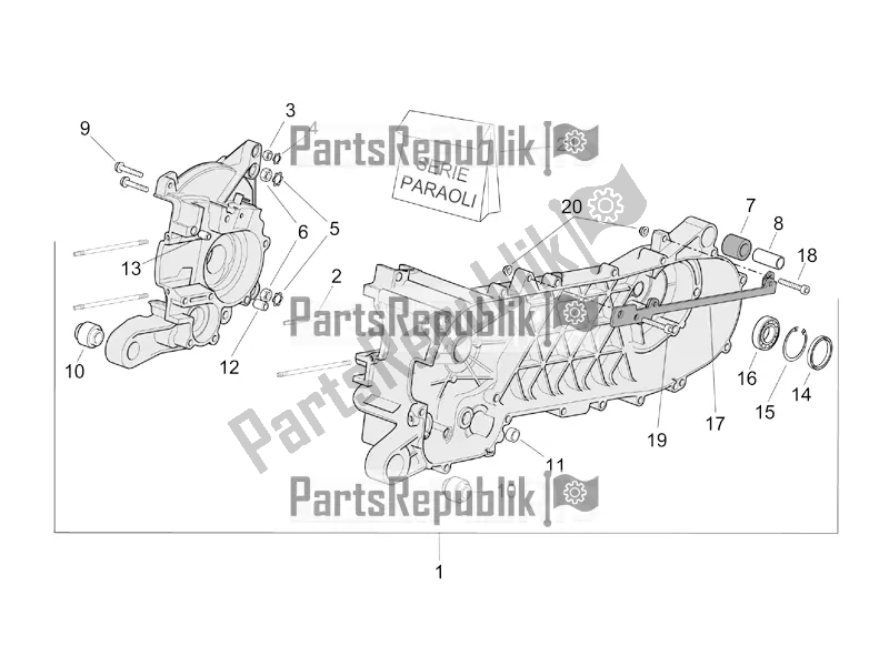 Alle onderdelen voor de Carter van de Aprilia SR 50 Street Ie+carb. Piaggio 2016