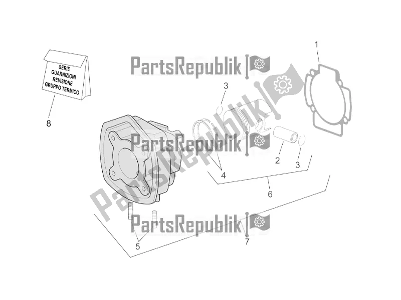 Toutes les pièces pour le Cylindre Avec Piston du Aprilia SR 50 Street Ie+carb. Piaggio 2016