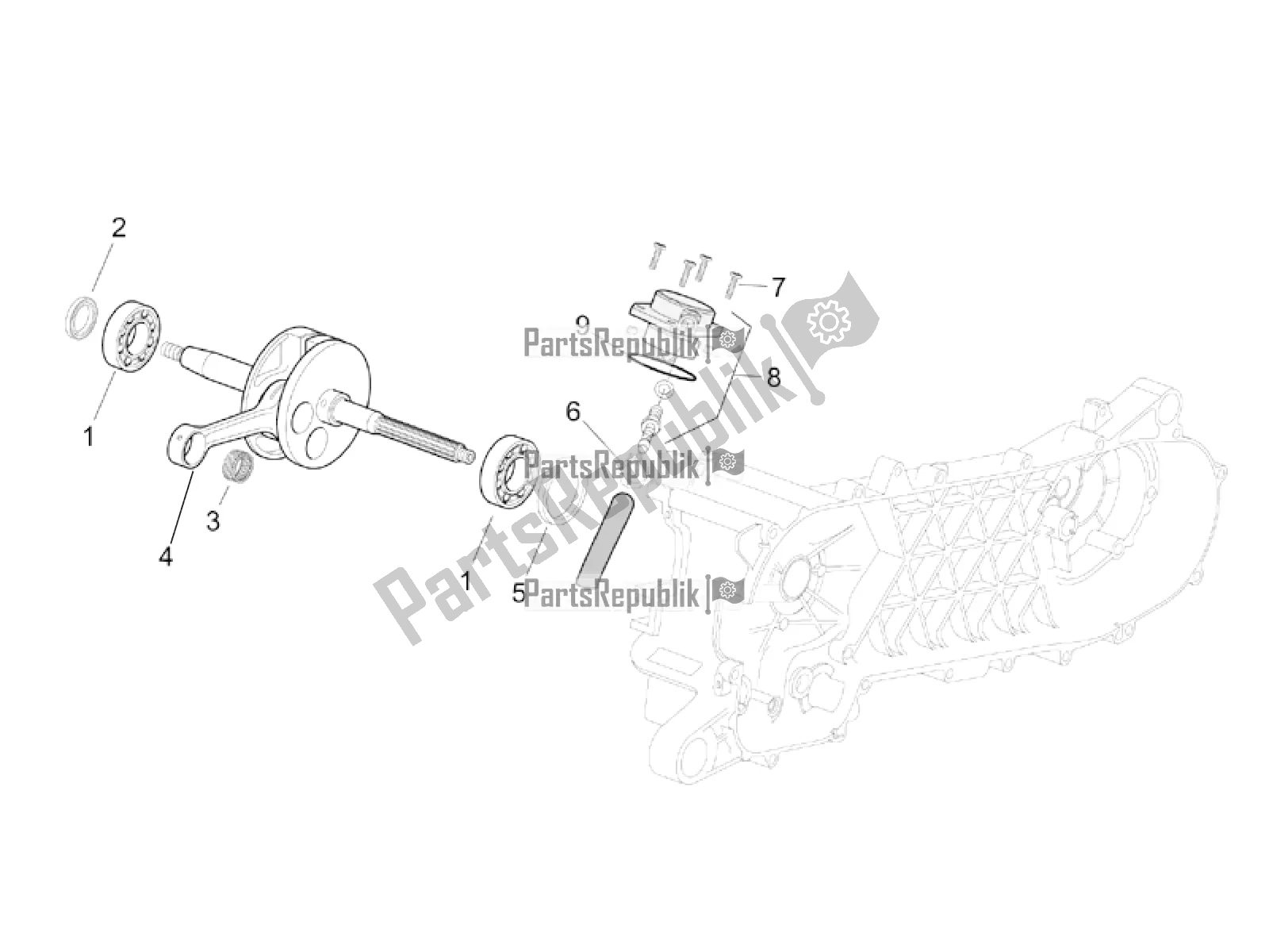 Todas as partes de Eixo De Transmissão do Aprilia SR 50 Street Ie+carb. Piaggio 2016