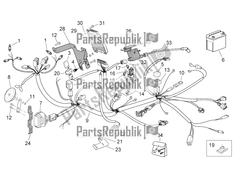 All parts for the Electrical System I of the Aprilia SR 50 Street Ie+carb. Piaggio 2016