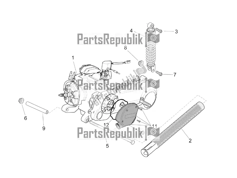 Todas as partes de Motor Ii do Aprilia SR 50 Street Ie+carb. Piaggio 2016