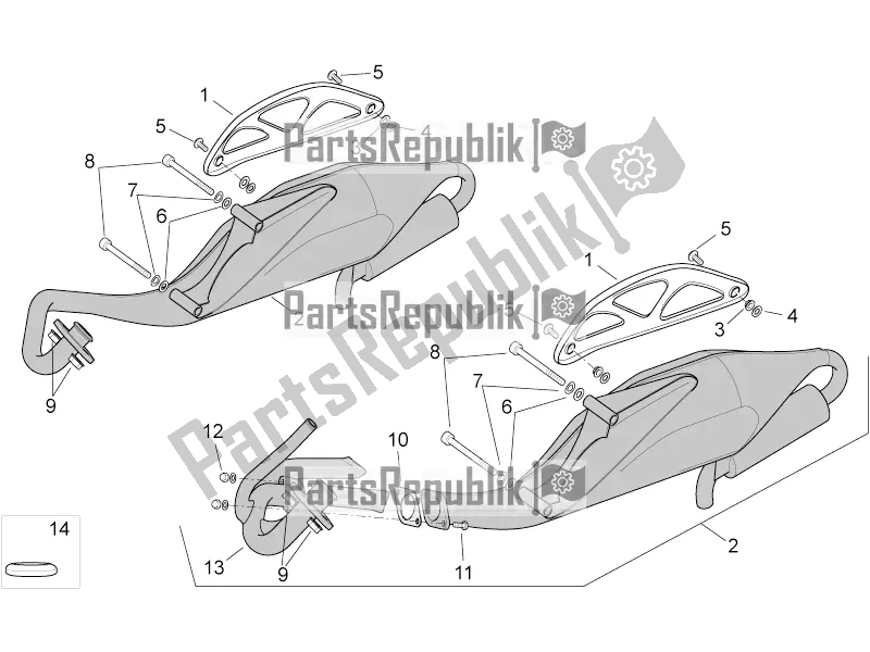 Tutte le parti per il Tubo Di Scarico del Aprilia SR 50 Street Ie+carb. Piaggio 2016