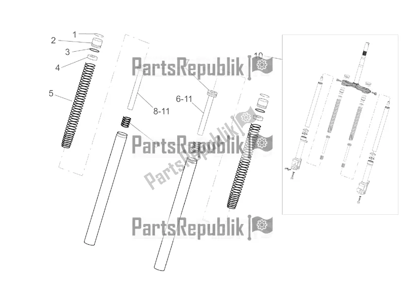 All parts for the Fork Ii of the Aprilia SR 50 Street Ie+carb. Piaggio 2016