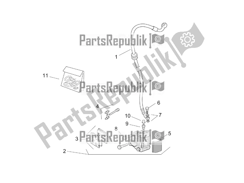 All parts for the Front Brake Caliper of the Aprilia SR 50 Street Ie+carb. Piaggio 2016