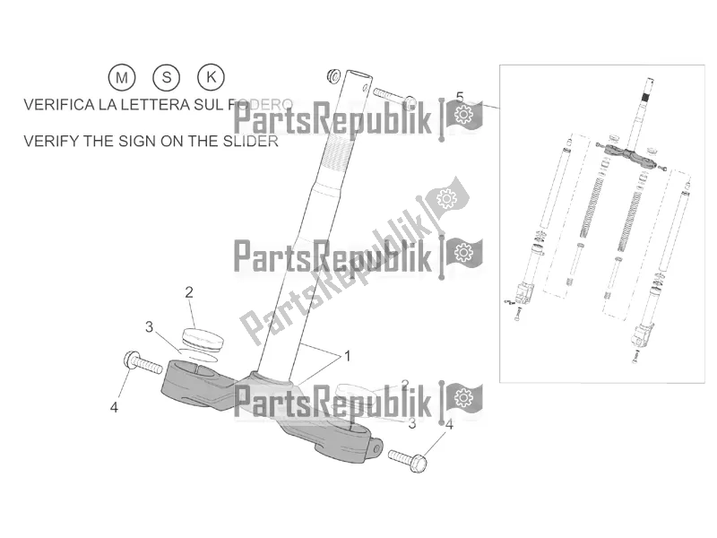 All parts for the Front Fork I of the Aprilia SR 50 Street Ie+carb. Piaggio 2016