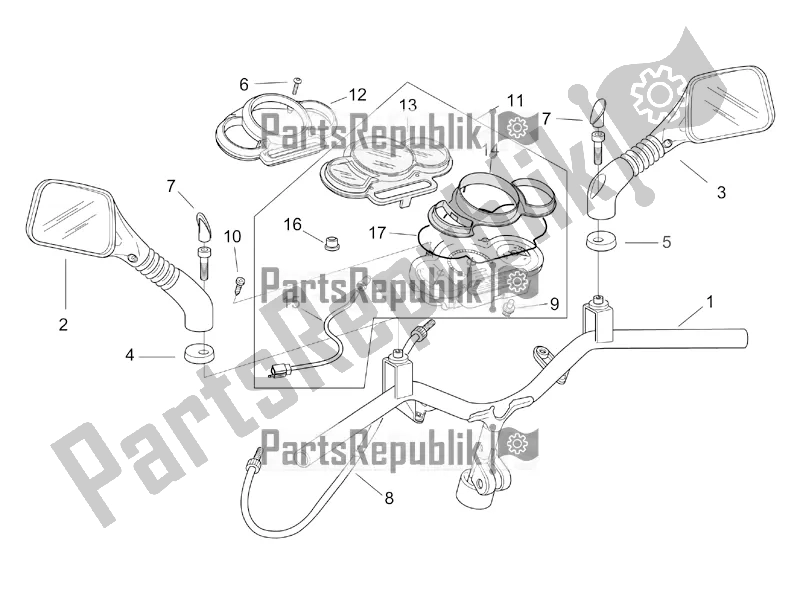 All parts for the Handlebar - Dashboard of the Aprilia SR 50 Street Ie+carb. Piaggio 2016