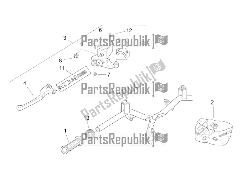 Wszystkie części do Sterowanie Lewe Aprilia SR 50 Street Ie+carb. Piaggio 2016