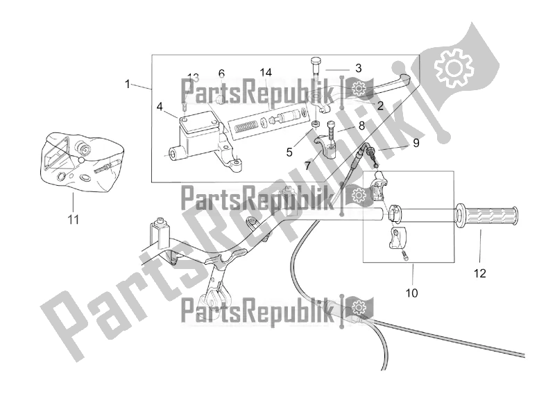 Alle Teile für das Rh Steuert des Aprilia SR 50 Street Ie+carb. Piaggio 2016