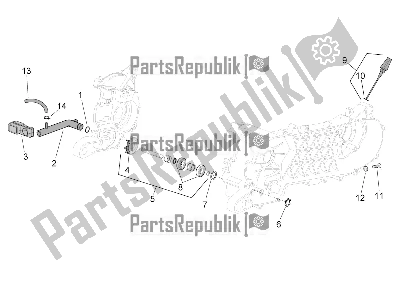 Tutte le parti per il Pompa Dell'acqua del Aprilia SR 50 Street Ie+carb. Piaggio 2016