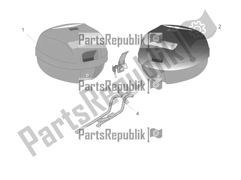 Tutte le parti per il Acc. - Top / Casi, Casi Laterali del Aprilia SR 50 Street Ie+carb. Piaggio 2017