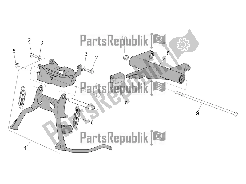 Tutte le parti per il Cavalletto Centrale - Biella del Aprilia SR 50 Street Ie+carb. Piaggio 2017