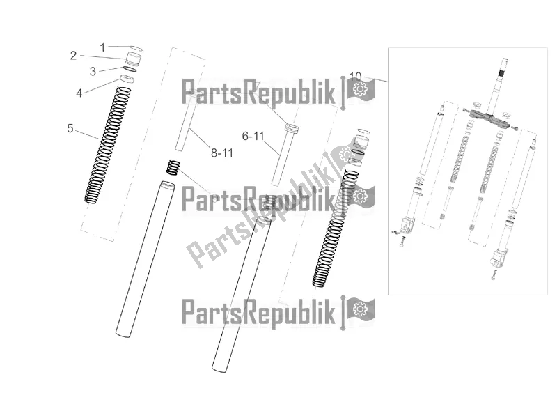 All parts for the Fork Ii of the Aprilia SR 50 Street Ie+carb. Piaggio 2017