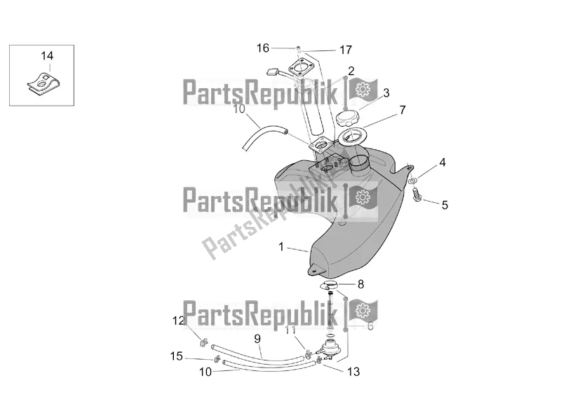 Tutte le parti per il Serbatoio Carburante Ii del Aprilia SR 50 Street Ie+carb. Piaggio 2017