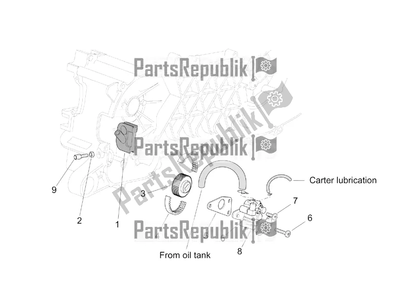 All parts for the Oil Pump of the Aprilia SR 50 Street Ie+carb. Piaggio 2017