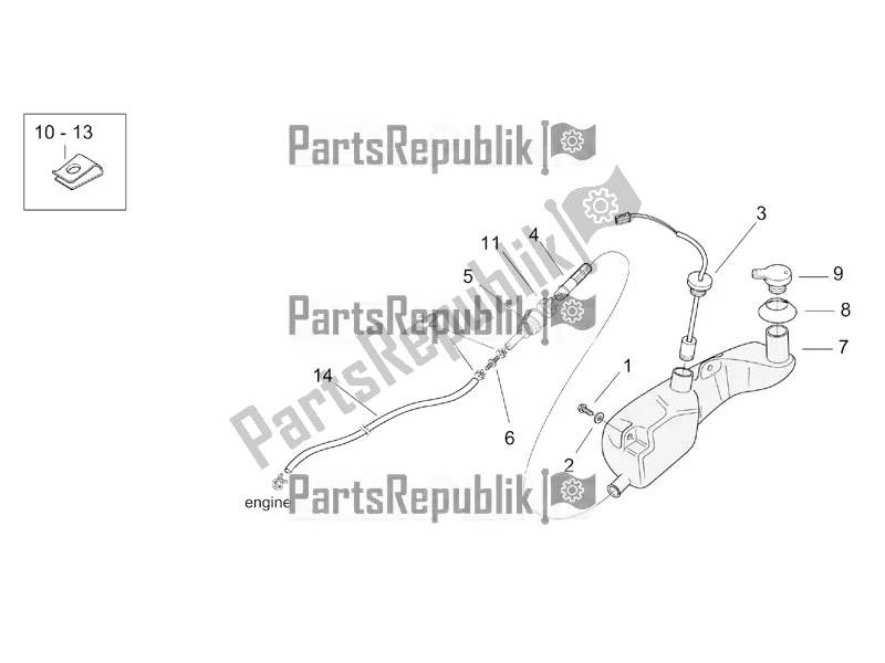 Tutte le parti per il Serbatoio Dell'olio del Aprilia SR 50 Street Ie+carb. Piaggio 2017