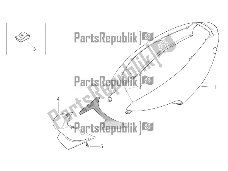 Tutte le parti per il Corpo Posteriore I del Aprilia SR 50 Street Ie+carb. Piaggio 2017