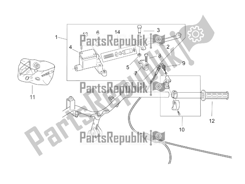 All parts for the Rh Controls of the Aprilia SR 50 Street Ie+carb. Piaggio 2017