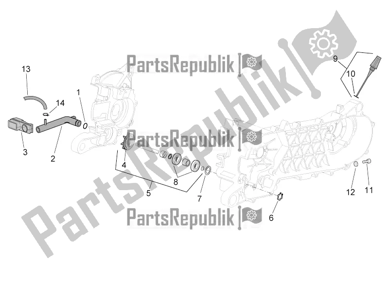 Toutes les pièces pour le Pompe à Eau du Aprilia SR 50 Street Ie+carb. Piaggio 2017