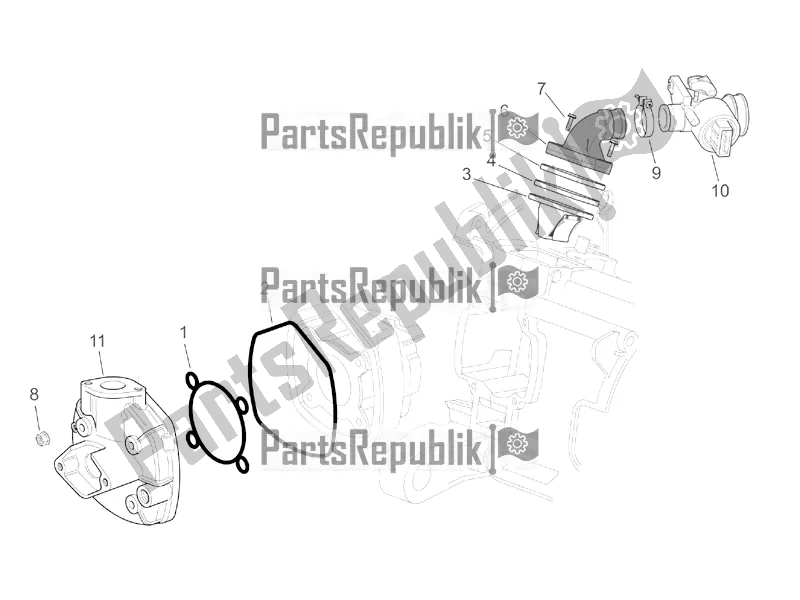 All parts for the Cylinder Head/throttle Body of the Aprilia SR 50 Street Ie+carb. Piaggio 2018