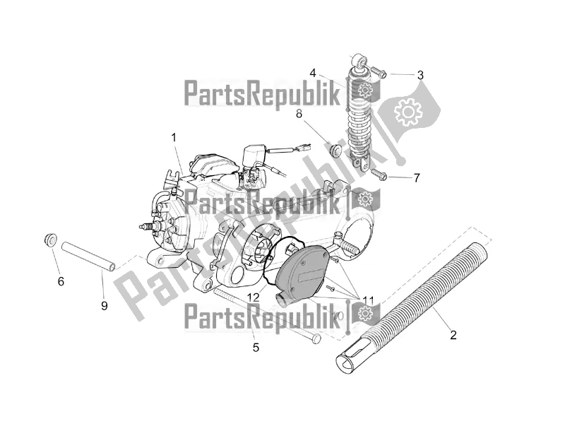 Alle Teile für das Motor Ii des Aprilia SR 50 Street Ie+carb. Piaggio 2018