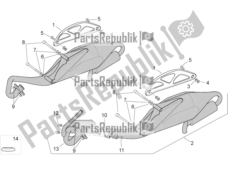 Alle Teile für das Auspuff des Aprilia SR 50 Street Ie+carb. Piaggio 2018