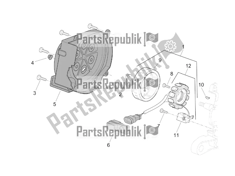 All parts for the Flywheel of the Aprilia SR 50 Street Ie+carb. Piaggio 2018