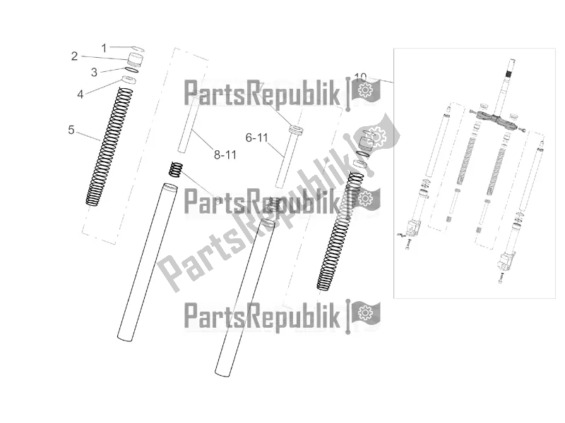 All parts for the Fork Ii of the Aprilia SR 50 Street Ie+carb. Piaggio 2018