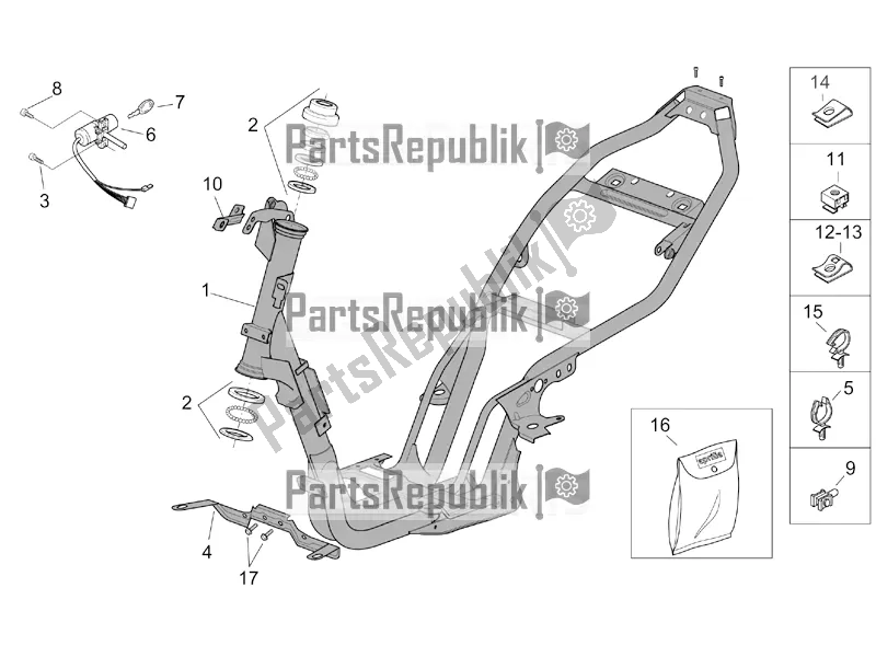 Alle Teile für das Rahmen des Aprilia SR 50 Street Ie+carb. Piaggio 2018