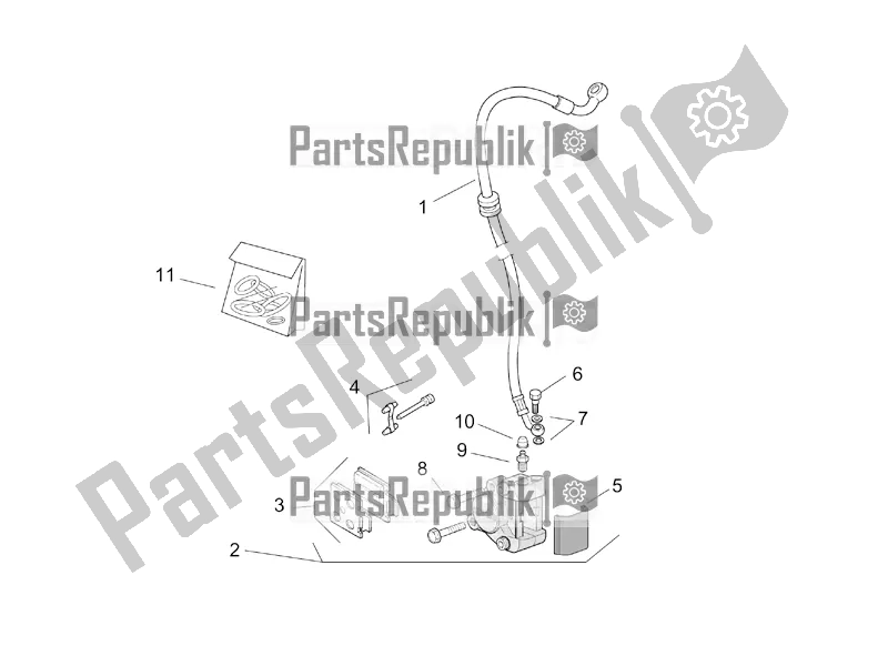 Toutes les pièces pour le étrier De Frein Avant du Aprilia SR 50 Street Ie+carb. Piaggio 2018