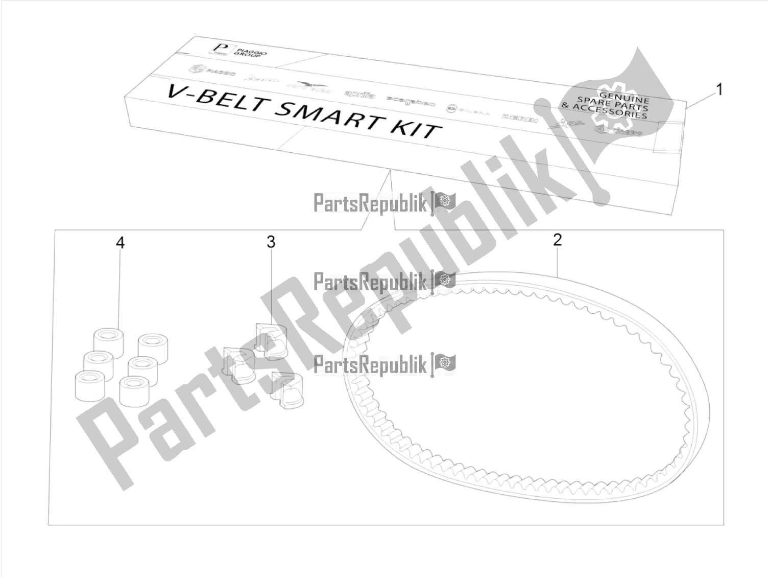 All parts for the Komplett Szerviz Készlet of the Aprilia SR 50 Street Ie+carb. Piaggio 2018