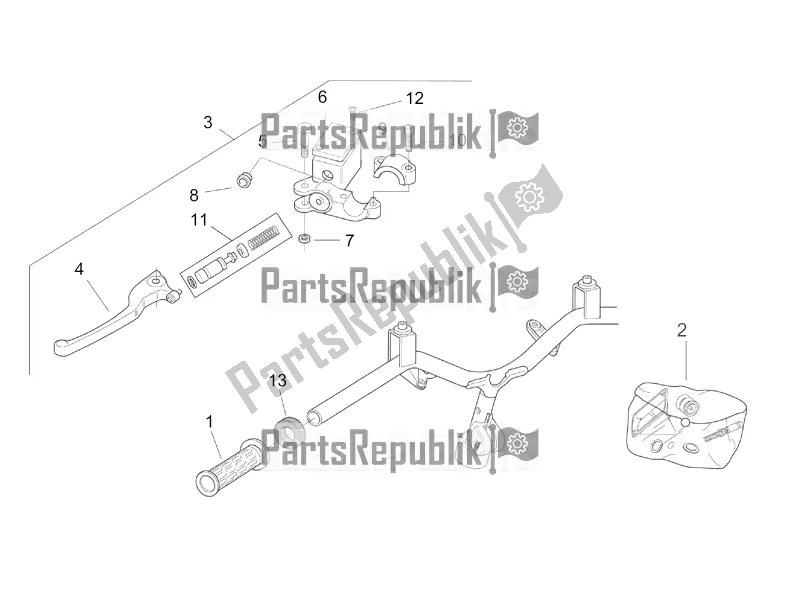 Alle onderdelen voor de Lh Controles van de Aprilia SR 50 Street Ie+carb. Piaggio 2018