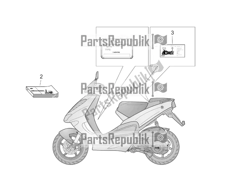 Todas as partes de Conjunto De Pratos E Manual do Aprilia SR 50 Street Ie+carb. Piaggio 2018