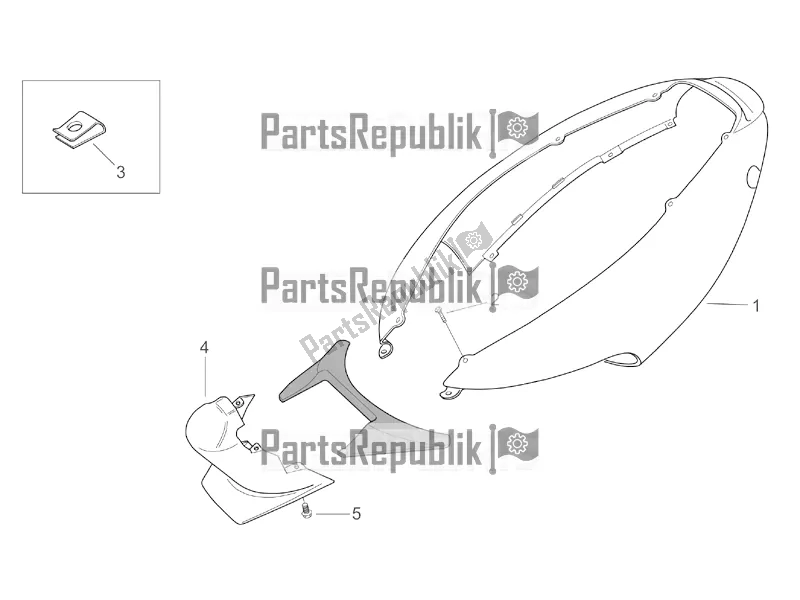 Toutes les pièces pour le Corps Arrière I du Aprilia SR 50 Street Ie+carb. Piaggio 2018