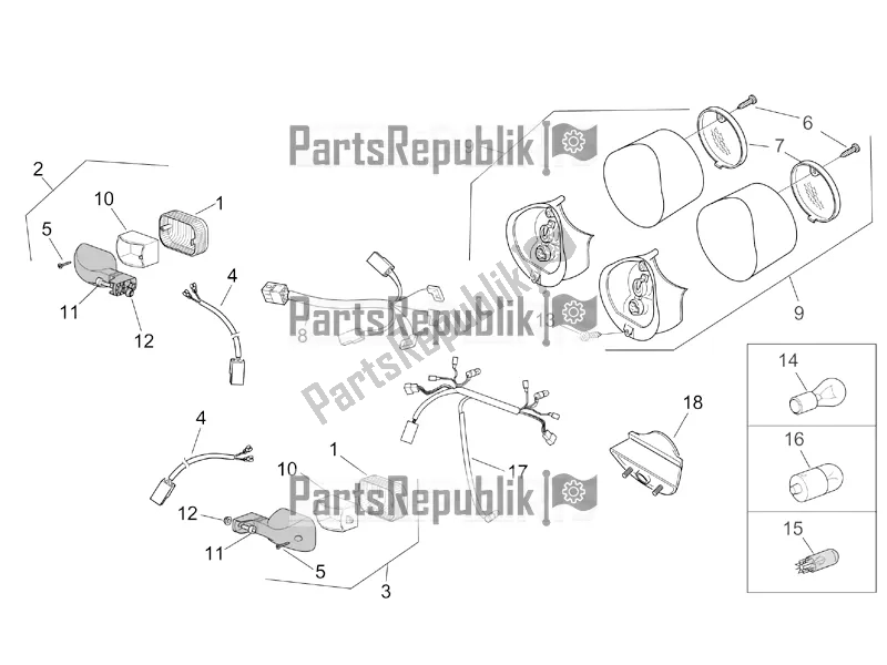 Alle Teile für das Rücklichter des Aprilia SR 50 Street Ie+carb. Piaggio 2018