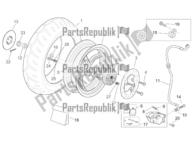 Toutes les pièces pour le Roue Arrière - Frein à Disque du Aprilia SR 50 Street Ie+carb. Piaggio 2018