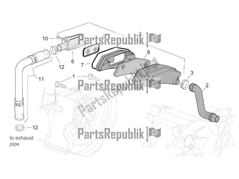 Alle onderdelen voor de Secundaire Lucht van de Aprilia SR 50 Street Ie+carb. Piaggio 2018