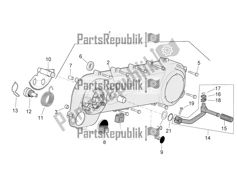 Toutes les pièces pour le Couvercle De Transmission du Aprilia SR 50 Street Ie+carb. Piaggio 2018