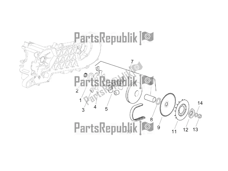 All parts for the Variator of the Aprilia SR 50 Street Ie+carb. Piaggio 2018