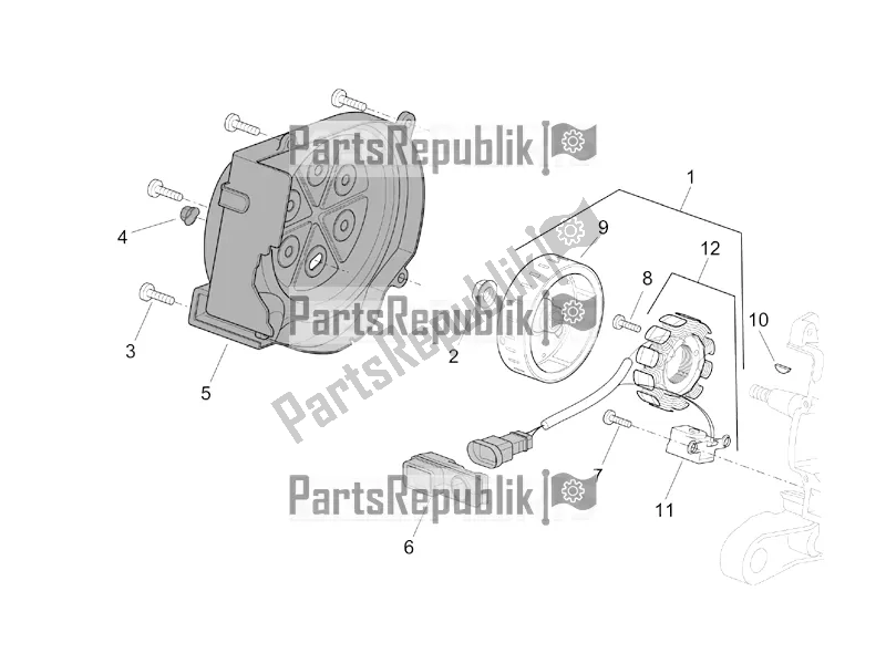 Alle onderdelen voor de Vliegwiel van de Aprilia SR 50 Street Ie+carb. Piaggio 2019