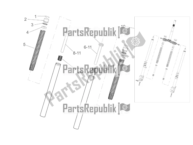 Tutte le parti per il Forcella Ii del Aprilia SR 50 Street Ie+carb. Piaggio 2019