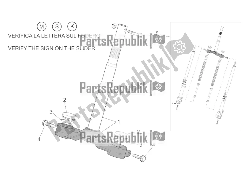 Toutes les pièces pour le Fourche Avant I du Aprilia SR 50 Street Ie+carb. Piaggio 2019