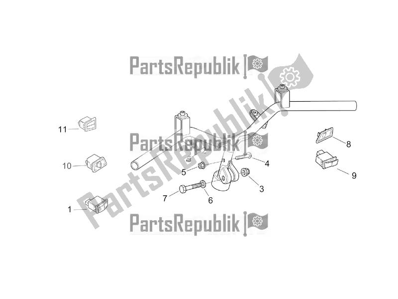 Wszystkie części do Kierownica - Przyciski Aprilia SR 50 Street Ie+carb. Piaggio 2019