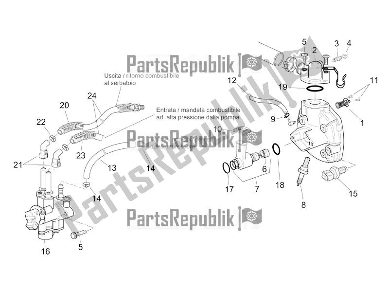 Alle Teile für das Einspritzeinheit des Aprilia SR 50 Street Ie+carb. Piaggio 2019