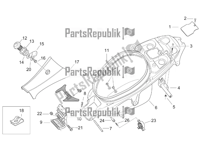 Todas las partes para Cuerpo Trasero Ii de Aprilia SR 50 Street Ie+carb. Piaggio 2019