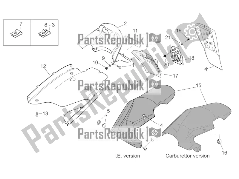 All parts for the Rear Body Iii of the Aprilia SR 50 Street Ie+carb. Piaggio 2019