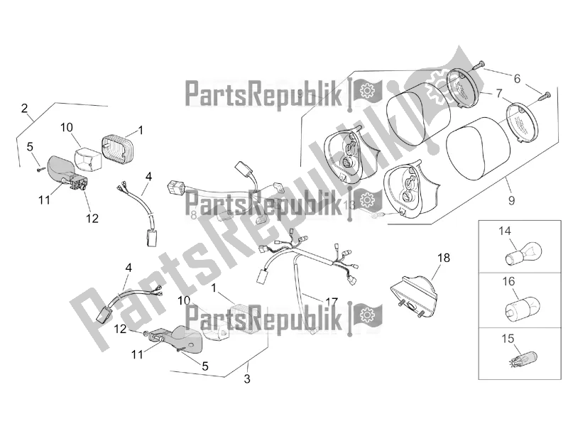 All parts for the Rear Lights of the Aprilia SR 50 Street Ie+carb. Piaggio 2019