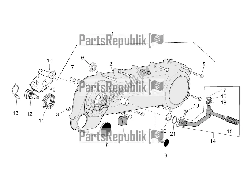 Wszystkie części do Pokrywa Skrzyni Biegów Aprilia SR 50 Street Ie+carb. Piaggio 2019