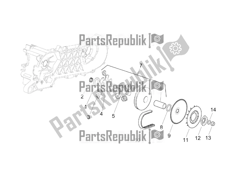 All parts for the Variator of the Aprilia SR 50 Street Ie+carb. Piaggio 2019