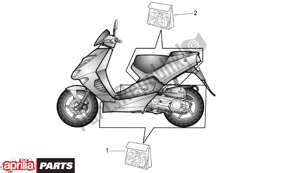 Alle Teile für das Central And Rear Body Decal des Aprilia SR Ditech Euro 2 554 50 2002 - 2003