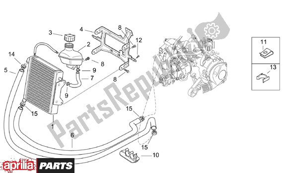 Todas as partes de Cooling System do Aprilia SR Ditech Euro 2 554 50 2002 - 2003